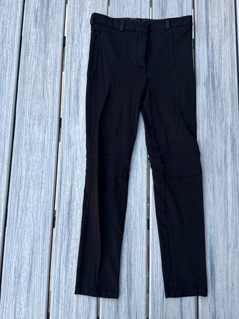 Versace Black Moto Stretch Pants 38